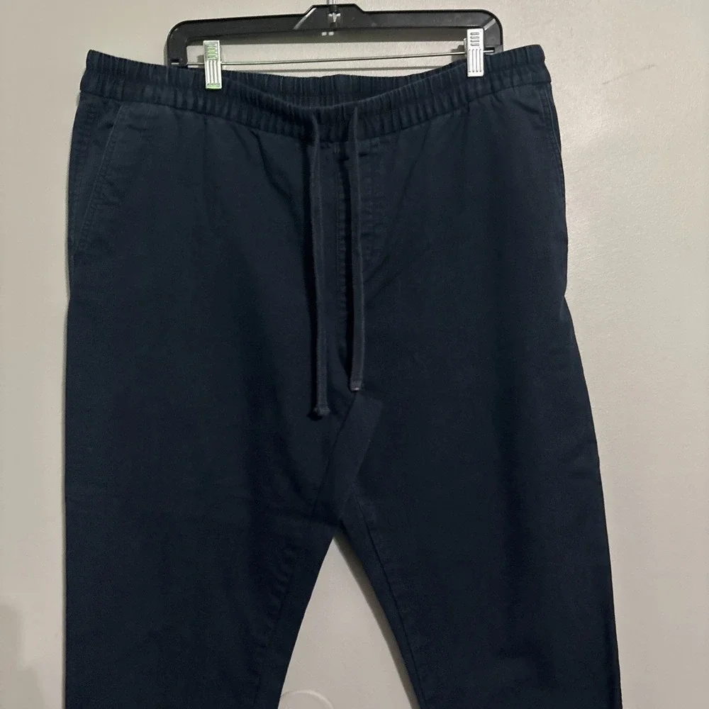 Banana Republic Mens‎ Travel Jogger Pants XL Navy Blue Performance Mid Rise Tie